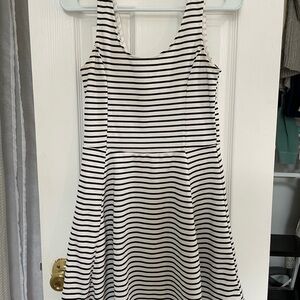 Black and White Striped Skater Dress